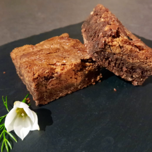 peanutbutter en witte chocolade brownie
